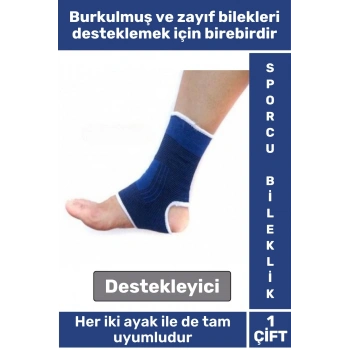 Burkulmuş Zayıf Bilekler İçin Destekleyici Unisex Sporcu Antrenman Ayak Bilekliği Sağ Sol 1 Çift