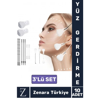 Günlük Kullanım Suya Dayanıklı İpli Yüz Kaş Göz Vücut Gıdı Gerdirme Bantı 3lü Özel Set 10 Adet