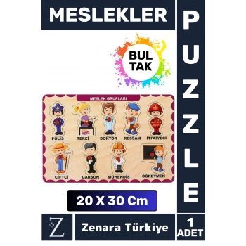 Premium Eğlenceli Eğitici Görsel Algı Problem Çözme Becerisi Çocuk Bul Tak PUZZLE MESLEKLER