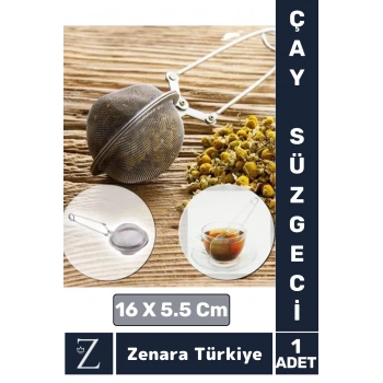 Ergonomik Saplı Çelik İnce Delikli Geniş Kulplu Aromatik Bitki Çayı Demleme Süzgeci