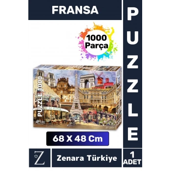 Premium Eğlenceli Eğitici Görsel Algı Problem Çözme Becerisi Çocuk PUZZLE 1000 Parça FRANSA