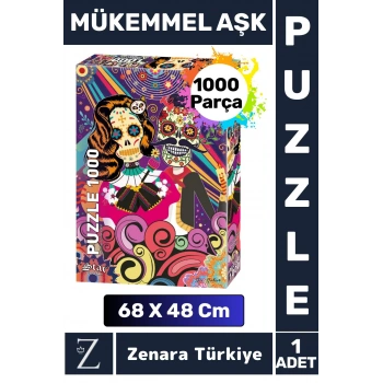 Premium Eğlenceli Eğitici Görsel Algı Problem Çözme Becerisi PUZZLE 1000 Parça MÜKEMMEL AŞK