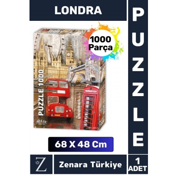 Premium Eğlenceli Eğitici Görsel Algı Problem Çözme Becerisi PUZZLE 1000 Parça LONDRA