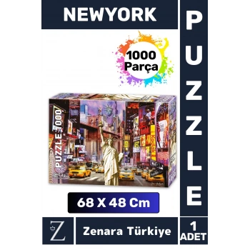 Premium Eğlenceli Eğitici Görsel Algı Problem Çözme Becerisi PUZZLE 1000 Parça NEWYORK