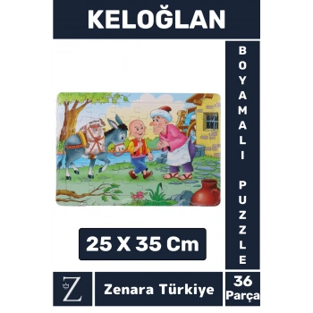 Eğlenceli Eğitici Görsel Algı Motor Becerisi Geliştiren Çocuk Boyamalı PUZZLE 36 Parça KELOĞLAN