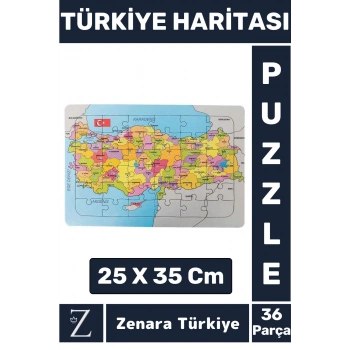 Premium Eğlenceli Eğitici Görsel Algı Motor Becerisi Geliştiren Çocuk PUZZLE 36 Pr TÜRKİYE HARİTASI
