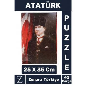Premium Eğlenceli Eğitici Görsel Algı Motor Becerisi Geliştiren Çocuk PUZZLE 42 Parça ATATÜRK
