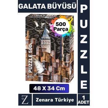 Premium Eğlenceli Eğitici Görsel Algı Motor Becerisi Geliştiren Çocuk PUZZLE 500 Parça GALATA BÜYÜSÜ