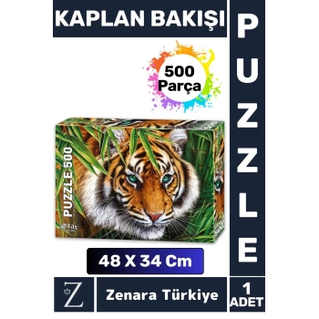 Premium Eğlenceli Eğitici Görsel Algı Motor Becerisi Geliştiren Çocuk PUZZLE 500 Parça KAPLAN BAKIŞI