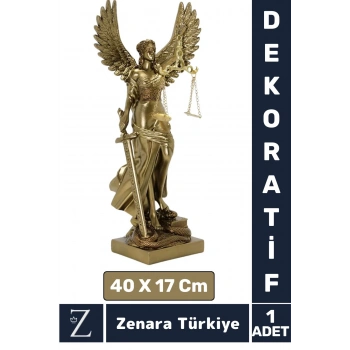 Premium Yüksek Kalite Çok Şık Dekoratif Hediyelik Özel Gün Biblo Koleksiyon POLYESTER KANATLI ADALET