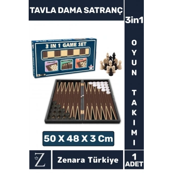 Elit Seri Yüksek Kalite Aile Ev Arkadaş Kahve Cafe Koleksiyon TAVLA DAMA SATRANÇ 3 in 1 Oyun Takımı