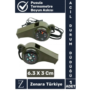 Çok Fonksiyonlu Yüksek Sesli Termemotre Pusulalı İpli Kamp İzci Eğitmen Hayatta Kalma Deprem Düdüğü