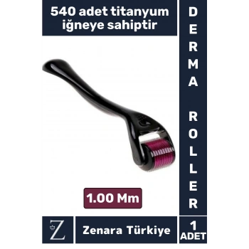 Premium 1.00 Mm 540 Titanyum İğneli Cilt Yenileyici Pürüzsüz Cilt Bakım Güzellik Aleti Derma Roller
