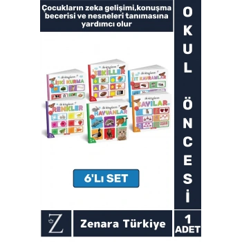 Okul Öncesi Görsel Algı Nesneleri Tanıma Zeka Gelişim Eğitici Eğlenceli 6Lı Özel Set İLK KİTAPLARIM