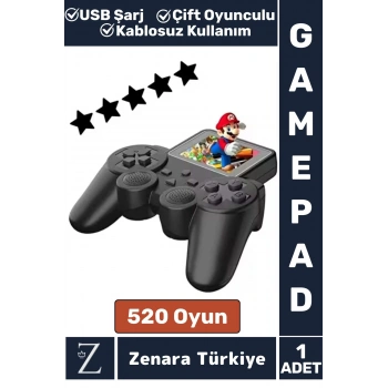 Çift Oyunculu USB Şarj Mini Uyumlu  El Atarisi Street Fighter Super Mario 520 Nostalji Oyun Gamepad