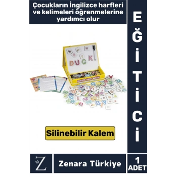 Eğitici Koordinasyon Harf Kelime Dil Öğreten Silinebilir Kalemli Eğlenceli MANYETİK TABLET İNGİLİZCE