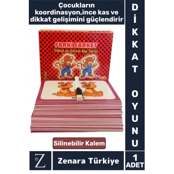 Çocuk Eğitici El Göz Koordinasyon Görsel Algı Kavram Geliştiren Dikkat Oyunu Eğlenceli FARKI FARKET
