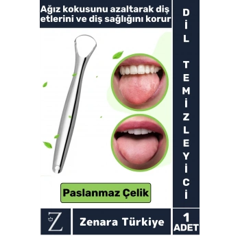 Premium Hijyenik Diş Sağlığını Koruyan Ağız Kokusu Önleyen Paslanmaz Çelik Dil Temizleyici