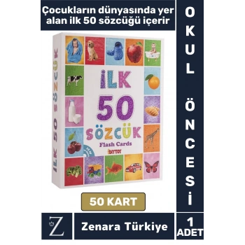 Okul Öncesi Dil Bilgisi Geliştirici Renk Tanım Hafıza Geliştirici Eğlenceli Eğitici İLK 50 SÖZCÜK