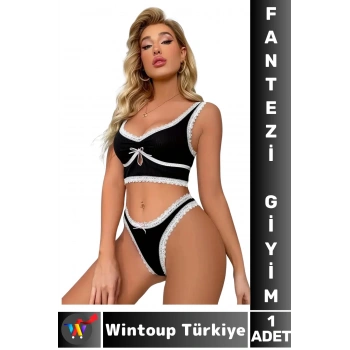 Özel Gün Gece Seksi Sevgili Hediye Dantel Detaylı Fantezi Çok Şık Sütyen Külot Takımı