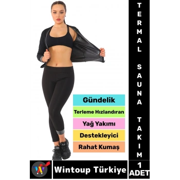 Gündelik Spor Kullanım Terleme Hızlandıran Rahat Destekleyici TERMAL SAUNA UZUN KOL TAKIM