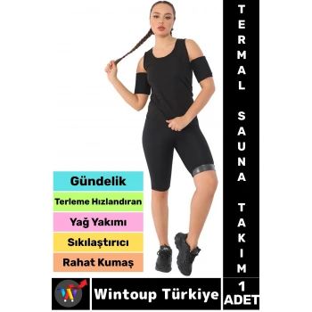 Günlük Spor Kullanım Terleme Hızlandıran Rahat Destekleyici TERMAL SAUNA ŞORT ATLET TAKIM