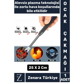 Kompakt Rüzgara Yağmura Dayanıklı Outdoor Kamp Piknik USB Şarjlı Esnek Bükülebilir Ocak Çakmağı