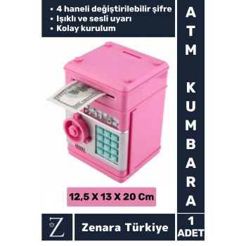 Yüksek Kaliteli Dekoratif Değiştirilebilir Şifreli Sesli Işıklı Uyarı Kağıt Madeni Para ATM KUMBARA