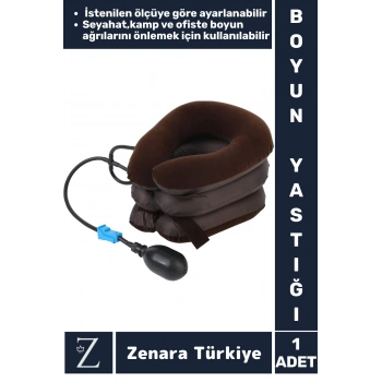 Kompakt Ortopedik Fıtık Araç Seyahat Kamp Ev Ofis Piknik 3 Katlı Şişirilebilir Pompalı BOYUN YASTIĞI