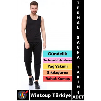 Günlük Kullanım Spor Terleme Hızlandıran Rahat Sıkılaştırıcı TERMAL SAUNA EŞOFMAN ALTI ATLET TAKIM