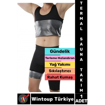 Gündelik Kullanım Egzersiz Terleme Hızlandıran Rahat Sıkılaştırıcı TERMAL SAUNA ŞORT ATLET TAKIM