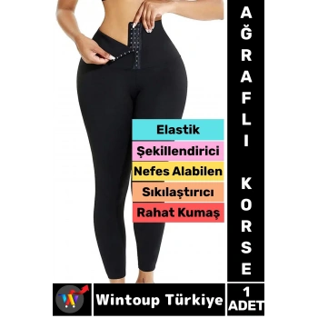 Gündelik Spor Alt Karın Bel Sıkılaştıran Güçlendiren Toparlayan Elastik Konforlu AĞRAFLI KORSE TAYT