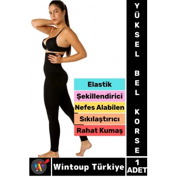 Gündelik Spor Karın Bel Sıkılaştıran Güçlendiren Toparlayan Elastik Konforlu YÜKSEK BEL KORSE TAYT