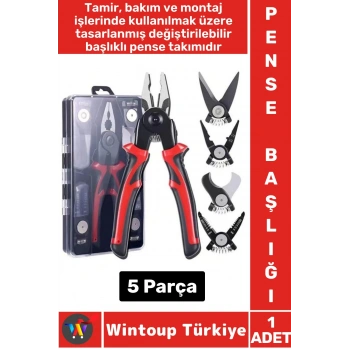 Ergonomik Montaj Bakım Tamir Çok Fonksiyonlu Kolay Yaylı Sistem Kaymaz Tak Çıkar 5 Başlık PENSE SETİ