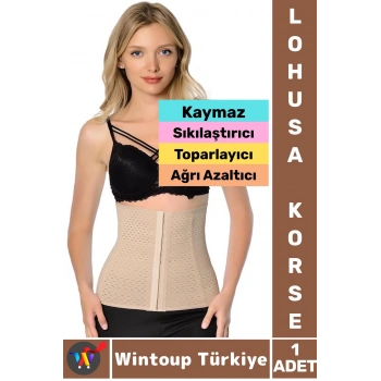 Premium Kaymaz Karın Bel Sıkılaştıran Toparlayan Ağrı Azaltan Hamile Doğum Sonrası LOHUSA KORSE