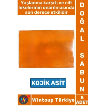 Doğal Saç Yüz Vücut Yaşlanma Karşıtı Koyu Cilt Lekelerinde Etkili Mucizevi Sabun KOJİK ASİT 5 Adet