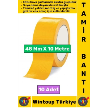 Ultra Güçlü Su Neme Dayanıklı Çok Amaçlı Montaj Onarım İzolasyon Tamir Bantı Sarı 48 Mmx10 Mt 10 Adt