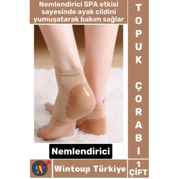 Unisex Ergonomik Konforlu Kaymaz Ağrı Azaltan Esnek Silikon Nemlendirici Topuk Çorabı