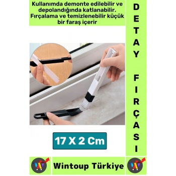 Ergonomik Elektronik Kapı Pencere Köşe Zor Nokta Çok Amaçlı MİNİ Detay Temizlik Fırçası Faraş 2 in 1