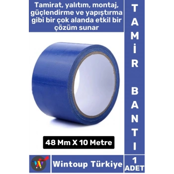 Uzun Ömürlü Su Nem Küfe Dayanıklı Çok Amaçlı MAVİ Montaj Onarım Tamir Bantı 48 Mm X 10 Metre