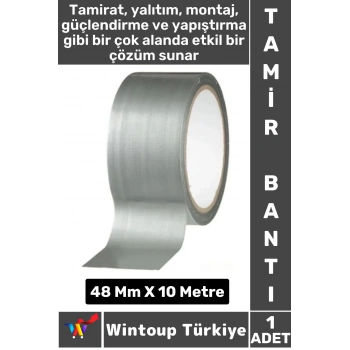 Uzun Ömürlü Su Nem Küfe Dayanıklı Çok Amaçlı GRİ Montaj Onarım Tamir Bantı 48 Mm X 10 Metre