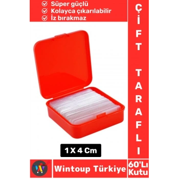 İz Bırakmaz Dayanıklı Pratik Tablo Çerçeve Küçük Obje Çift Taraflı Nano Jel Şeffaf Bant 60lı Kutu