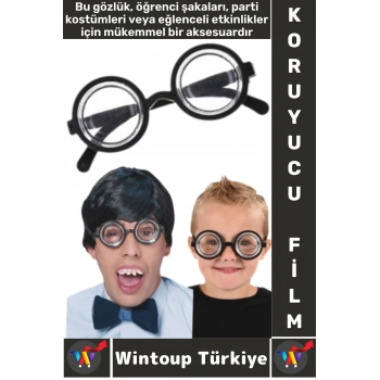 Eğlenceli Çocuk Yetişkin Parti Kostüm Öğrenci Arkadaş Şaka Kalın Büyük Cam İnek Öğrenci Şaka Gözlüğü