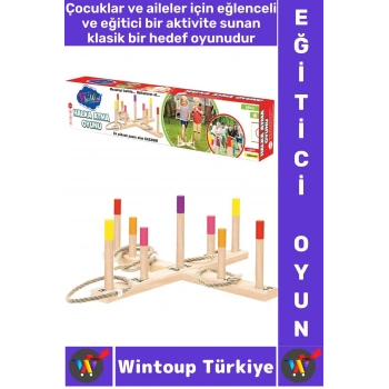 Eğlenceli El Göz Koordinasyonu Denge Odaklanma Geliştirici Aile Çocuk Eğitici AHŞAP HALKA ATMA OYUNU
