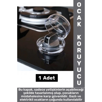 Gazlı Elektrikli Ocak Uyumlu Montaj Gerektirmez Çocuk Bebek Güvenlik Ocak Düğmesi Koruyucu Kapak