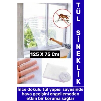 Montaj Gerektirmez Hava Girişi Engellemez Sivrisinek Önleyen Tek Kanat Yapışkanlı Sineklik 125X75 Cm