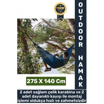 Dayanıklı Kamp Piknik Outdoor 200 Kg Kapasiteli Hızlı Kuruyan Tek Çift Kişilik Taşıma Çantalı Hamak