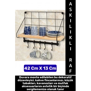 Dayanıklı Kolay Montaj Mutfak Kahve Köşesi Dolap Tezgah Üstü Düzenleyici Estetik Metal Askılıklı Raf