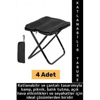 Premium Seyahat Kamp Piknik Balık Outdoor Dayanıklı Gövde Çanta Boy Katlanabilir Çanta Tabure 4 Adet