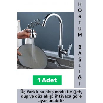 Yüksek Kaliteli Su Tasarruflu Esnek Hortumlu 3 Fonksiyonlu Uzatılabilir Hortumlu Musluk Başlığı